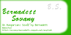 bernadett sovany business card